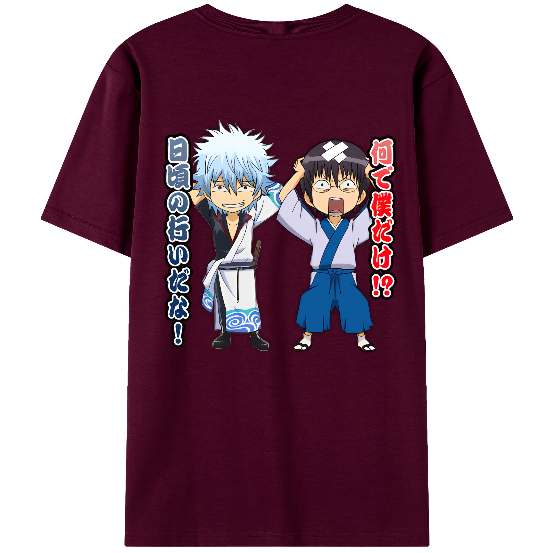 （画像用） ぎんたま 坂田銀時（さかたぎんとき） 神楽 志村新八（しむら しんぱち） GINTAMA Sakata Gintoki Kagura Shimura Shinpachi レディース半袖Tシャツ(バックプリント)